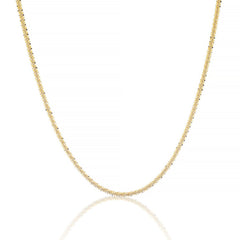 14k Gold Plated 925 Sterling Silver Twisted Rock Sparkle Chain 2.5mm 3mm 3.5mm