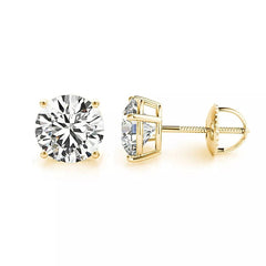 IGI Diamond Stud Earrings 1 - 3 Carat Lab Grown Solitaire D/E VS - 14k Gold