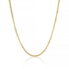 14k Gold Plated 925 Sterling Silver Twisted Rock Sparkle Chain 2.5mm 3mm 3.5mm