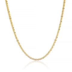 14k Gold Plated 925 Sterling Silver Twisted Rock Sparkle Chain 2.5mm 3mm 3.5mm