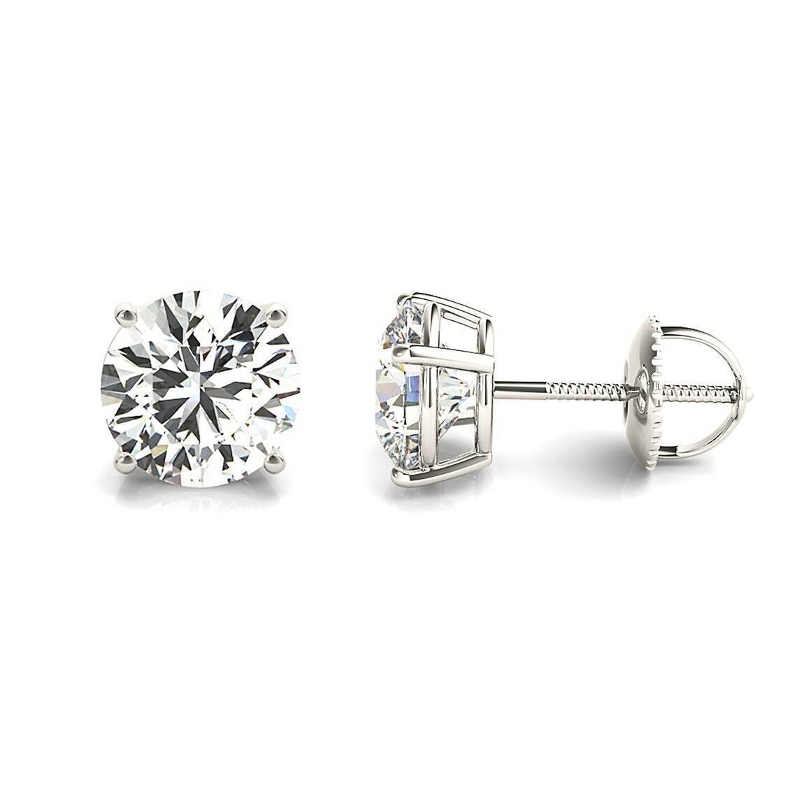 IGI Certified 8.00 Carat F VS1 Lab Grown Diamond Stud Earrings 14K Gold