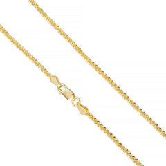 14k Gold Plated 925 Sterling Silver Twisted Rock Sparkle Chain 2.5mm 3mm 3.5mm