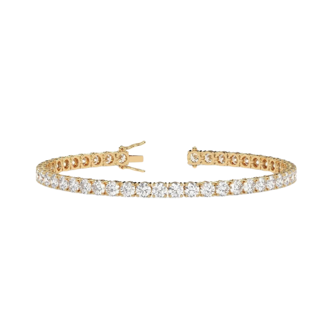 Tennis bracelet diamonds sent in yellow 14K or  18K gold with secure clasp