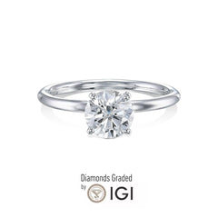 IGI Certified 1.50 Carat D VS1 Lab Grown Diamond Engagement Ring 14k White Gold