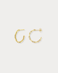 14K Solid Yellow Gold Paperclip Gold Hoops 28mm