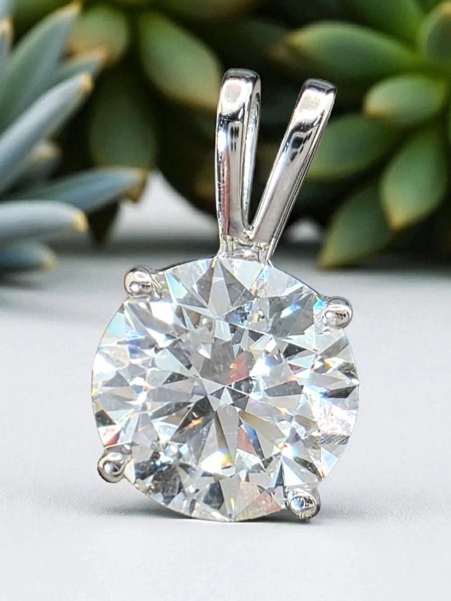 1.50 Ct D VVS Round Lab Grown Diamond Pendant 14k White Gold IGI Certified