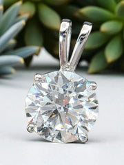 1.50 Ct D VVS Round Lab Grown Diamond Pendant 14k White Gold IGI Certified