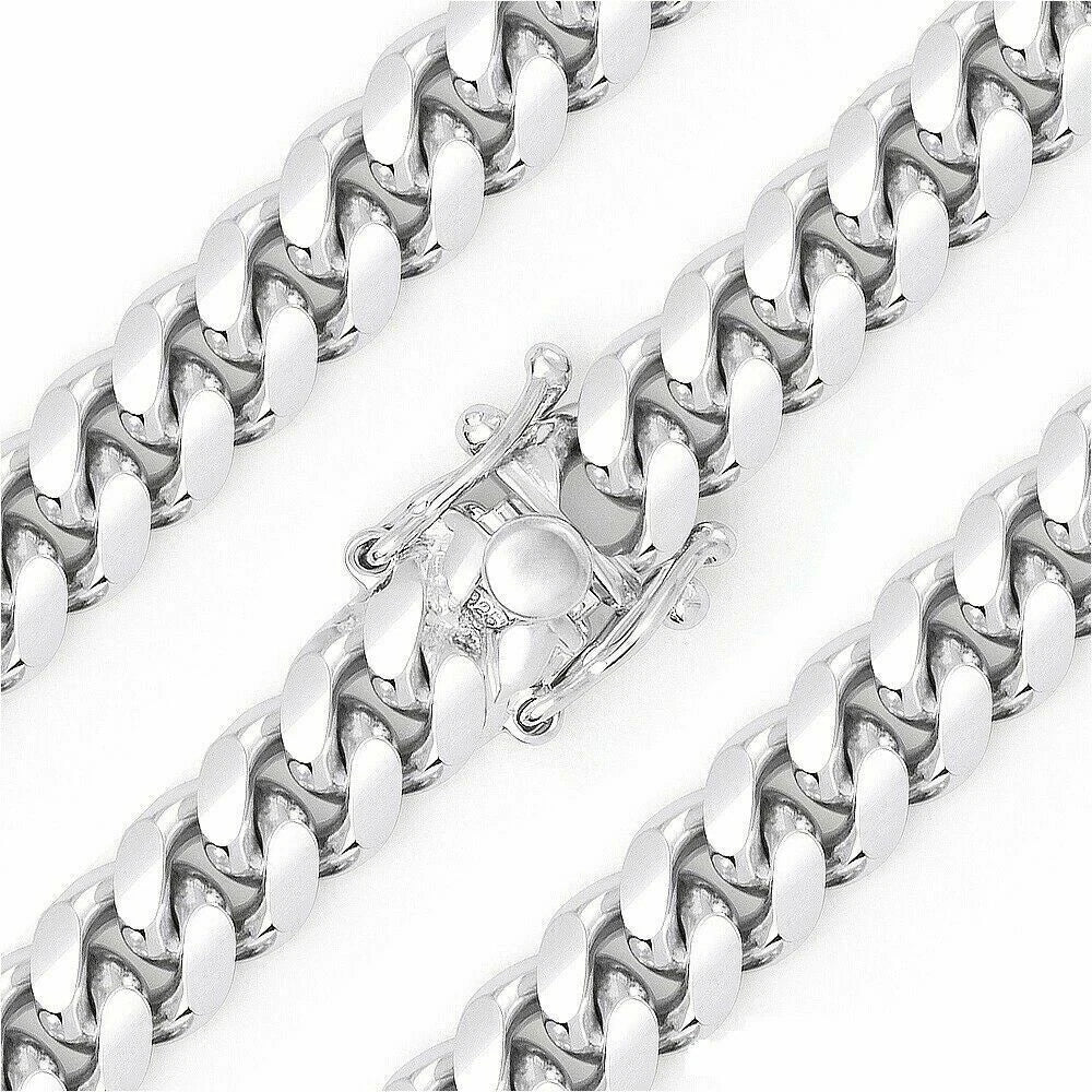 925 Sterling Silver Solid Miami Cuban Chain Necklace