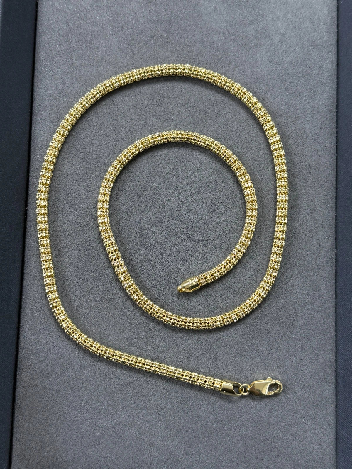 10K Yellow &amp; White Gold Ice Chain Necklace