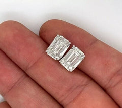 4 CT Lab Grown CVD Diamond E VS1 IGI Certified Stud Her Earrings 14K White Gold
