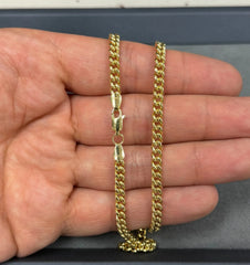 14K Yellow Gold Miami Cuban Link Chain Necklace 