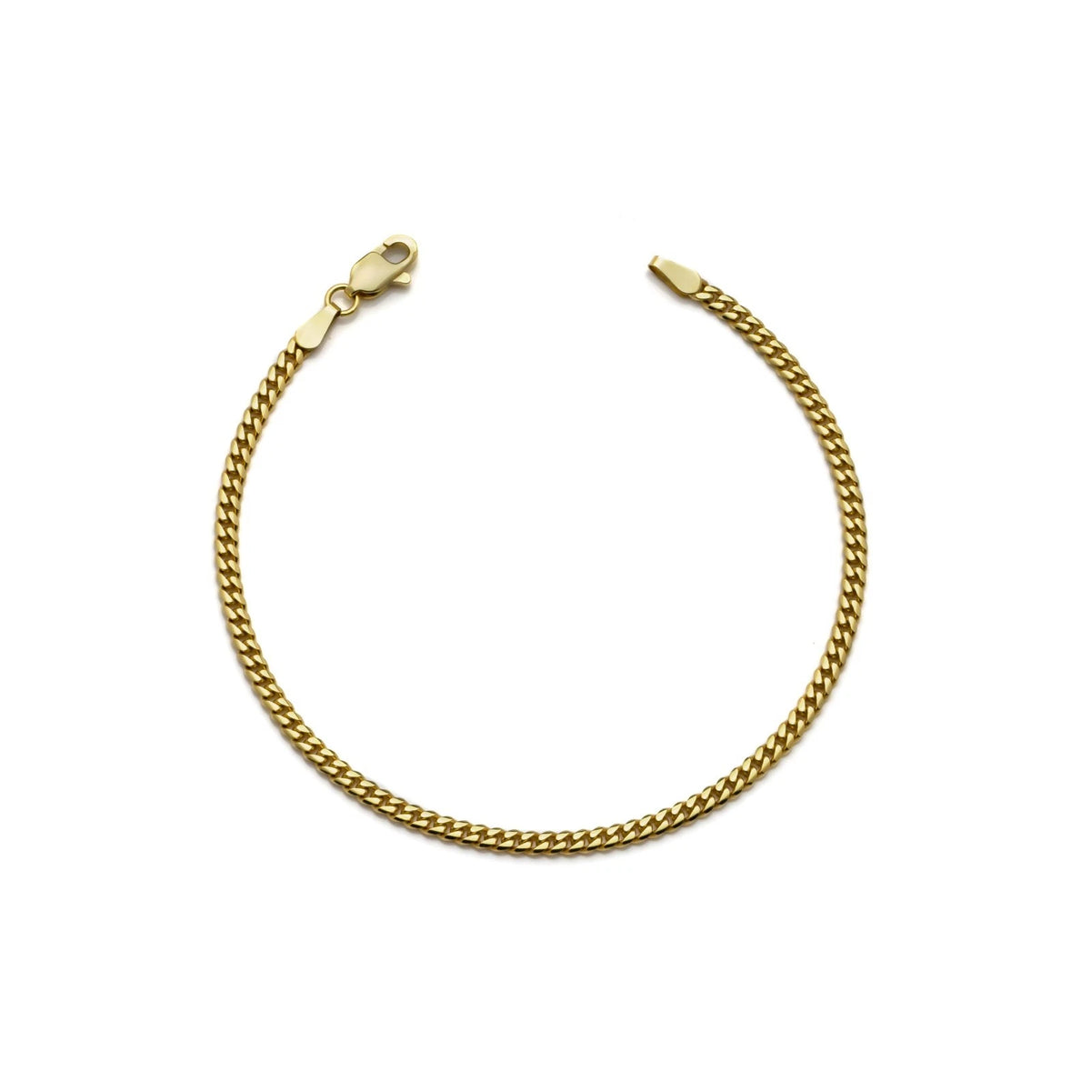 14K Yellow Gold 2mm Miami Cuban Link Chain Bracelet Mens Womens 7.50''
