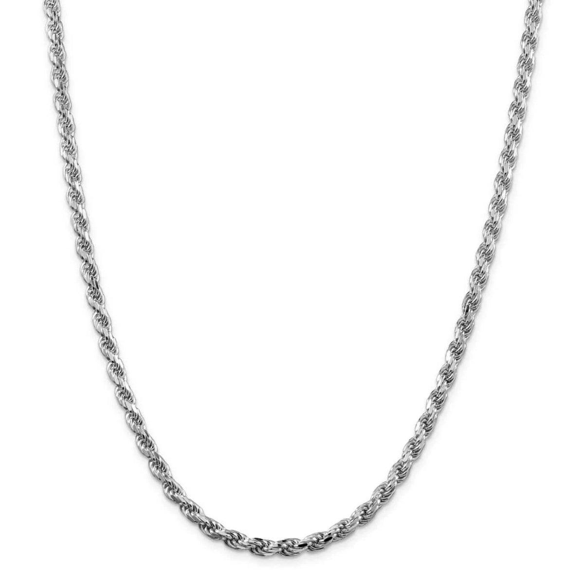 925 Sterling Silver Diamond-Cut Rope Chain Necklace 