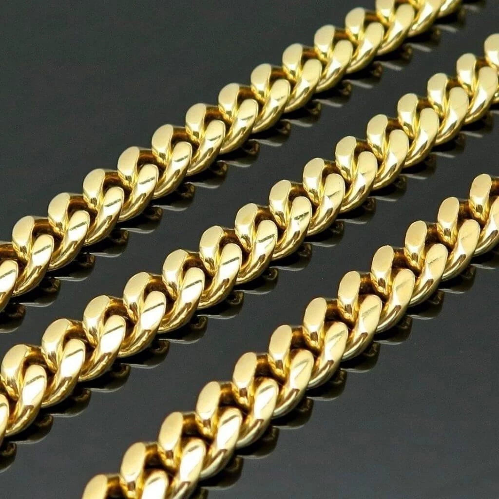 14K Gold Plated 925 Sterling Silver Miami Cuban Chain
