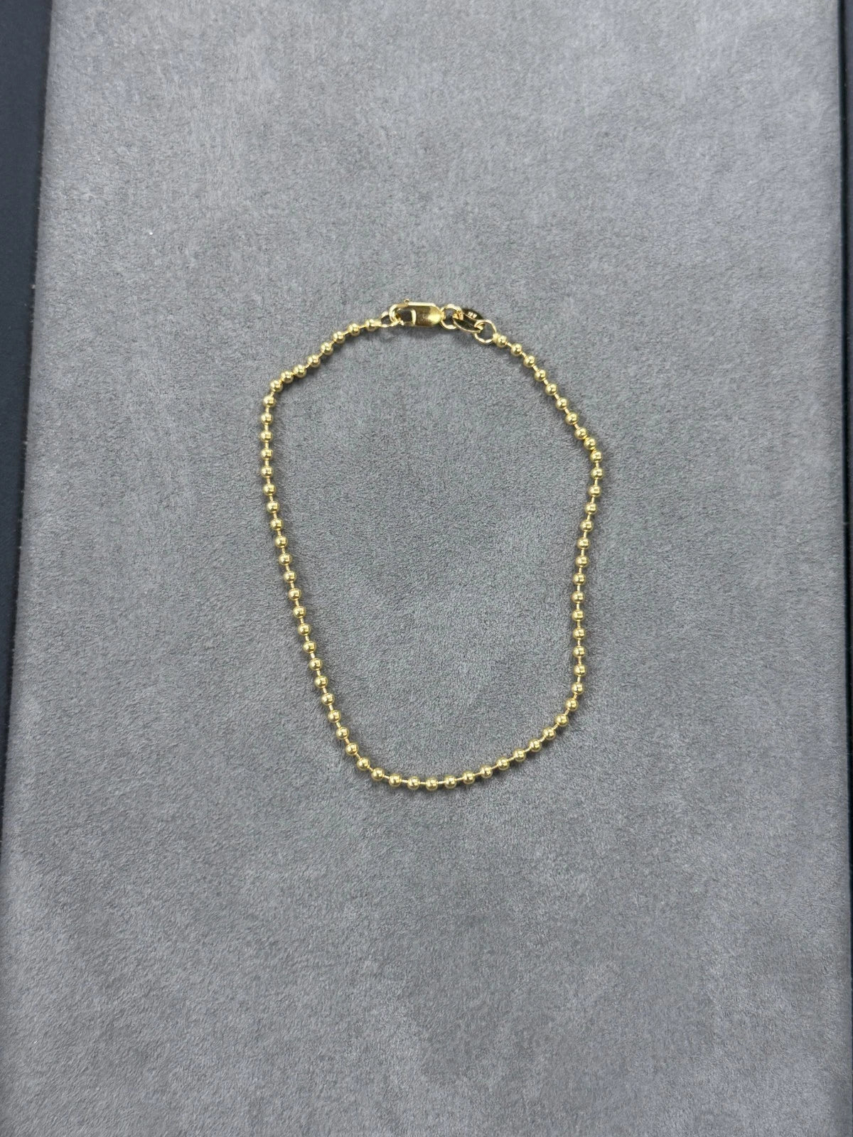 Solid 14K Yellow Gold Ball Bead Chain Bracelet