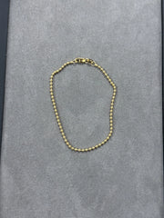 Solid 14K Yellow Gold Ball Bead Chain Bracelet