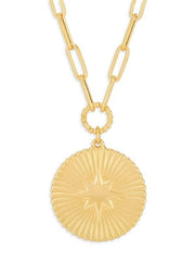 14K Yellow Gold North Star Paperclip Necklace