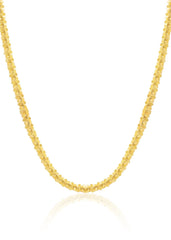 14k Gold Plated Over 925 Sterling Silver 2.50mm Twisted Rock Sparkle Chain Italy