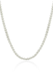 925 Sterling Silver 2.50mm Twisted Rock Sparkle Glitter Chain Necklace Italian