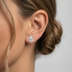 2.00-4.00 Ctw 14k Gold Lab Grown Diamonds Pear Diamond Studs D/E VVS-VS