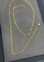 10K Yellow Gold Solid Figaro Chain Necklace