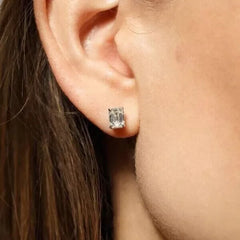 4 CT Lab Grown CVD Diamond E VS1 IGI Certified Stud Her Earrings 14K White Gold