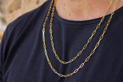 10K Yellow Gold Paperclip Chain Necklace