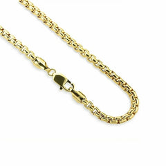 14K Yellow Solid Gold Round Box Link Chain Necklace 2mm 18'' Inch - Italy