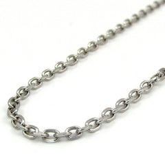 Solid 14K White Gold Diamond-Cut Cable Link Chain Necklace