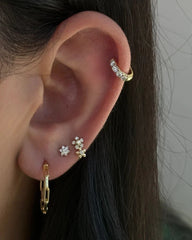 14K Solid Yellow Gold Paperclip Gold Hoops 28mm