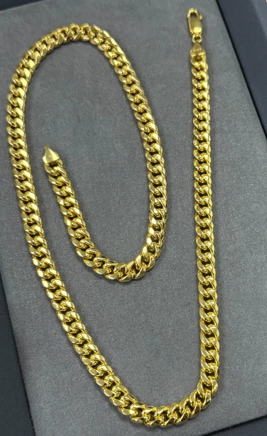 14K Yellow Gold Miami Cuban Chain Necklace
