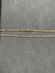 Solid 14K Yellow Gold Figarope Chain Necklace