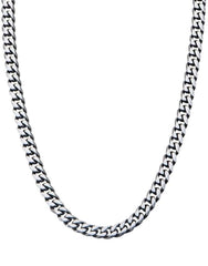 925 Sterling Silver Italian Solid Miami Cuban Curb Link Chain 7.5mm, Gunmetal