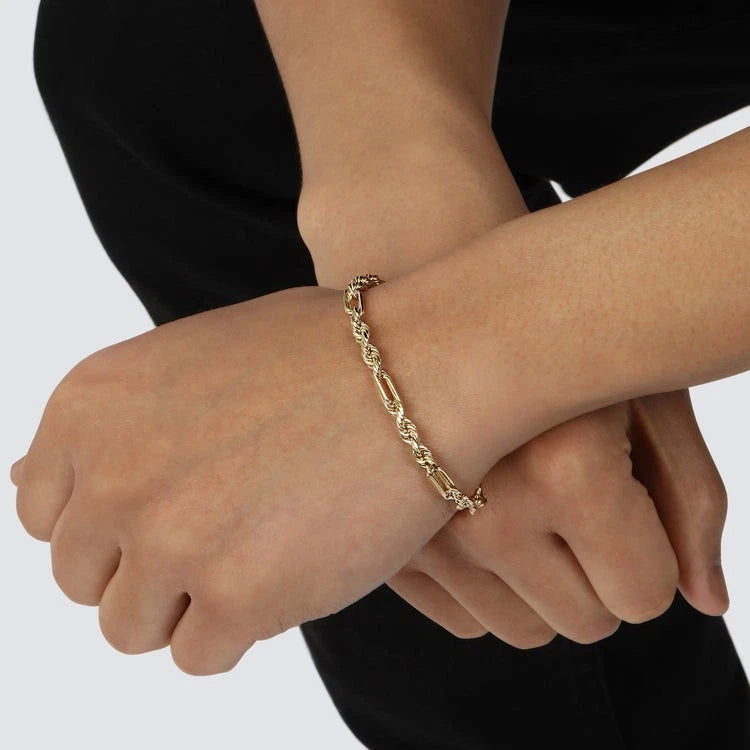 14K Yellow Gold Figarope Bracelet 
