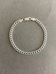 925 Sterling Silver Double Link Charm Bracelet or Anklet