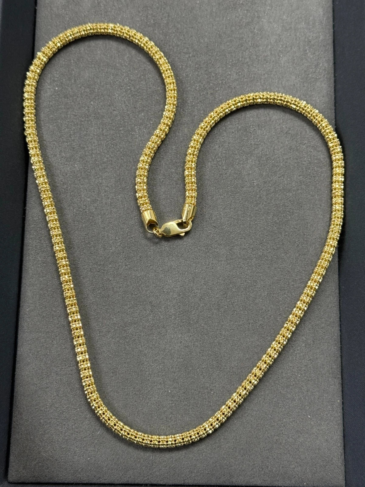 10K Yellow &amp; White Gold Ice Chain Necklace