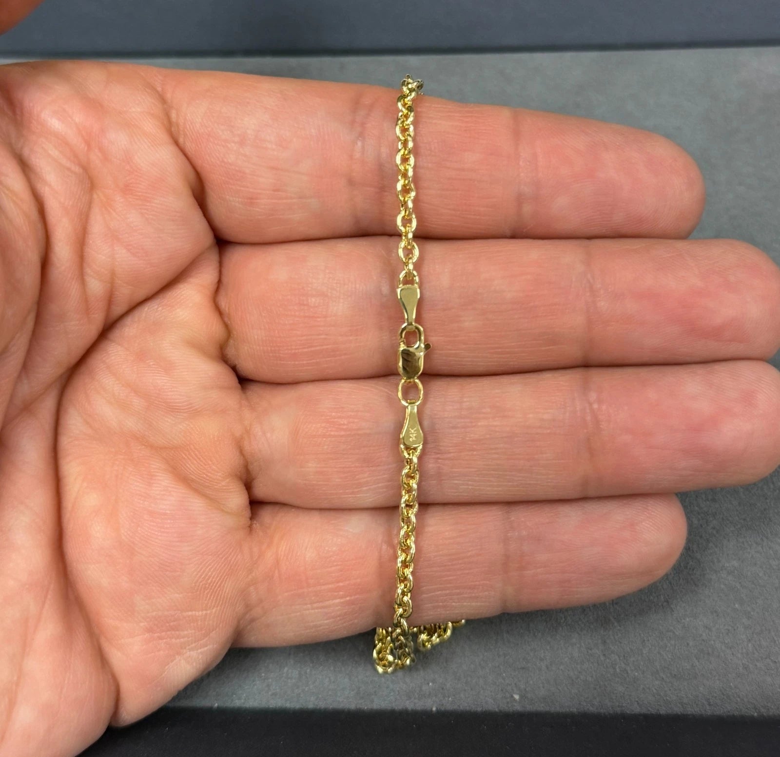 Solid 14K Yellow Gold Anchor Link Chain Necklace 