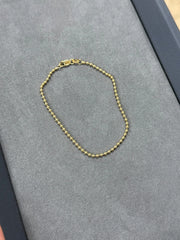 Solid 14K Yellow Gold Ball Bead Chain Bracelet