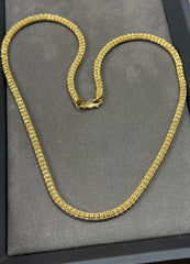 10K Yellow &amp; White Gold Ice Chain Necklace
