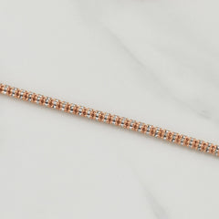 4mm 14k Rose Gold Diamond-Cut Ice Link Chain Sterling Silver 925 Italy