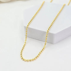 14K Yellow Gold 2.40mm Moon Cut Bead Chain Necklace UNISEX Chain REAL GOLD 20''