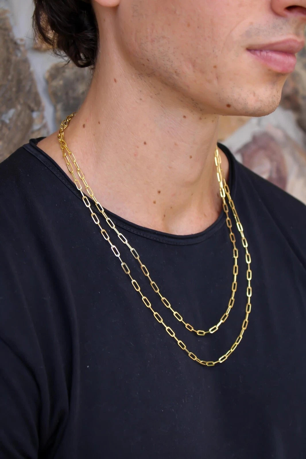 10K Yellow Gold Paperclip Chain Necklace