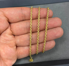 Solid 14K Yellow Gold Anchor Link Chain Necklace 