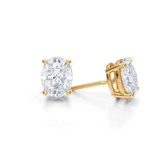2.00-4.00 Ctw 14k Gold Lab Grown Diamonds Oval Diamond Studs D/E VVS-VS