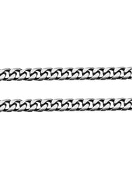 925 Sterling Silver Italian Solid Miami Cuban Curb Link Chain 7.5mm, Gunmetal