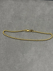 Solid 14K Yellow Gold Ball Bead Chain Bracelet