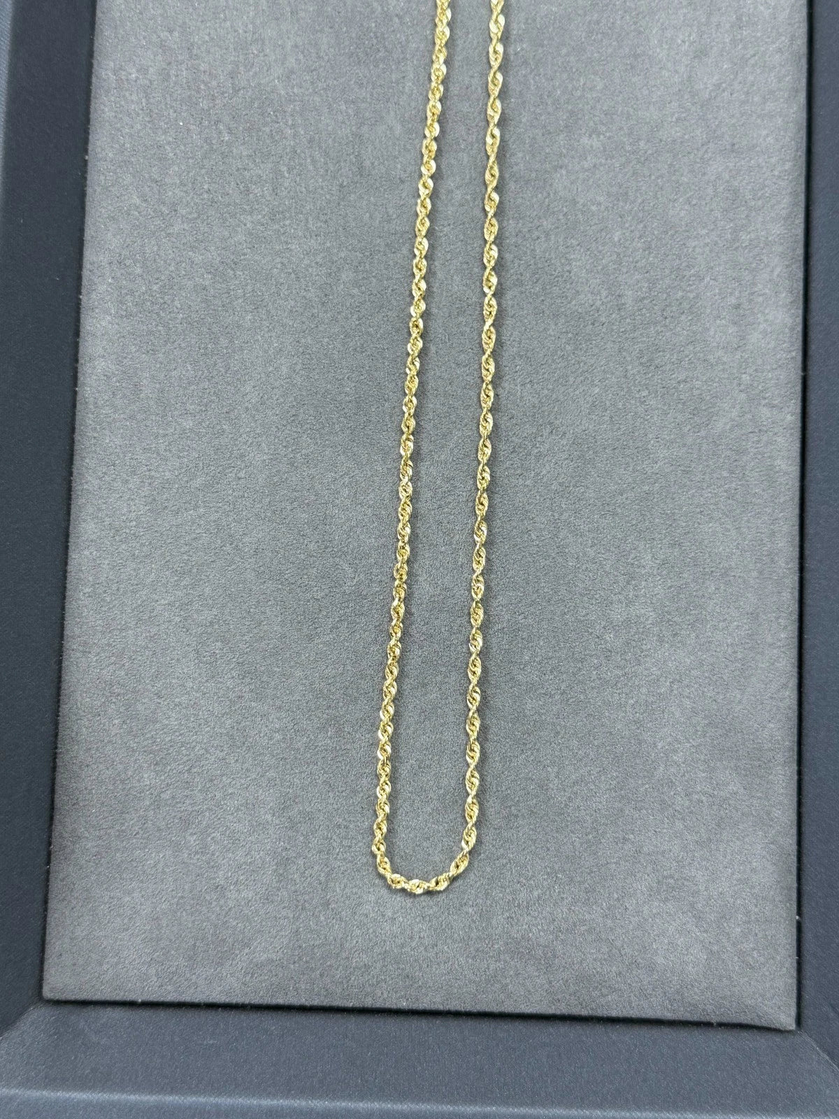 Solid 14K Yellow Gold Diamond-Cut Rope Chain Necklace