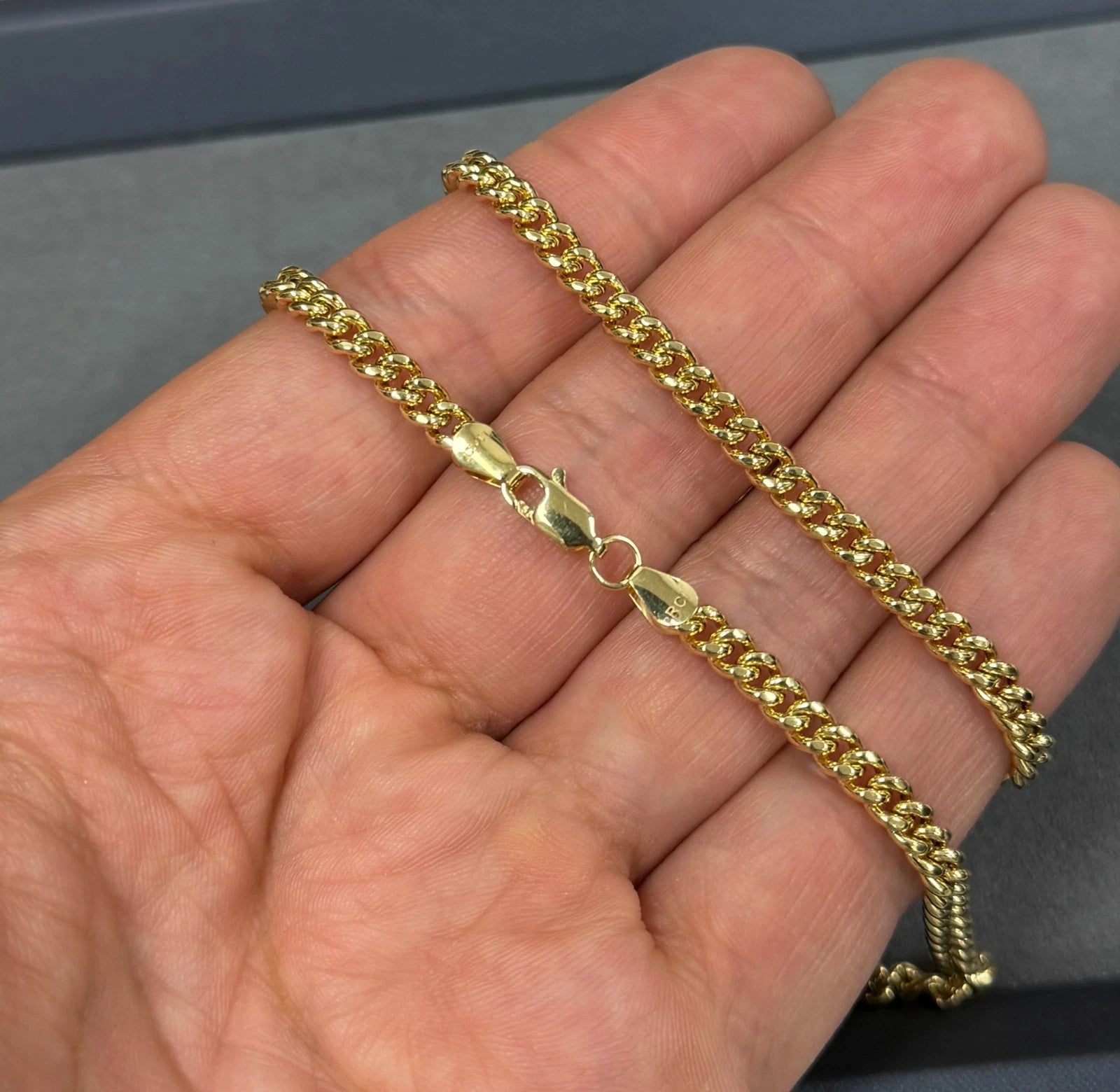 14K Yellow Gold Miami Cuban Link Chain Necklace 