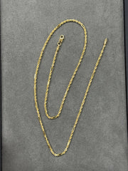 Solid 14K Yellow Gold Figarope Chain Necklace