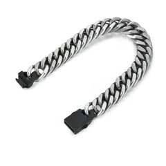 8.5'' 316L Stainless Steel 12mm Silver Miami Cuban Link Chain Bracelet